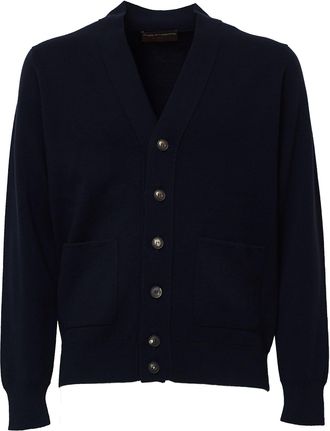 FILIPPO DE LAURENTIIS V-Neck Button-Down Fine Merino Wool Cardigan