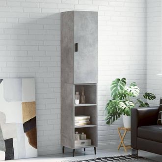 Berkfield Home Highboard Concrete Grey 34.5x34x180 cm Engineered Wood