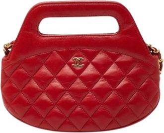Chanel Pre-owned Lederen Handtas - Dames - Vintage Handtas - Rood - ONE Size - Leer - Vintage