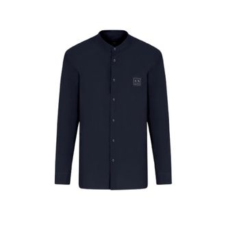 A|X Armani Exchange Poplin Overhemd - Heren - Casual Overhemden - Blauw - XL - Katoen - Overhemden