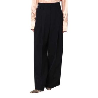 Jil Sander Wijde Zijdeblend Broek - Dames - Broeken - Zwart - Maat: XS Zijde