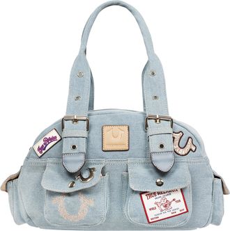 True Religion Multi-Patch Denim Satchel