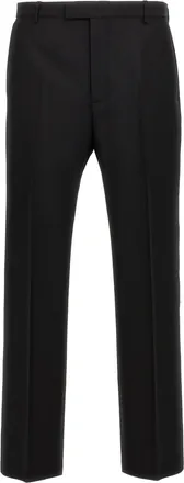 Gucci Black WOOL BLEND TWILL TROUSERS