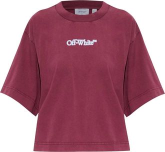 Off-white Het Logo T-shirt - Dames - T-shirts - Paars - S - Katoen - Tops