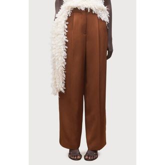 Mango Straight Leg Suit Pants in Cognac at Nordstrom, Size 10