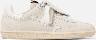 Duke + Dexter Duke + Dexter, Womens Plus Designer Duke Off-White Suede Sneaker - Womens, Size 3