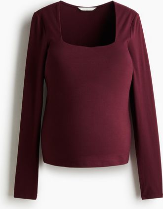 H&M MAMA Kleid mit Karree-Ausschnitt - Red