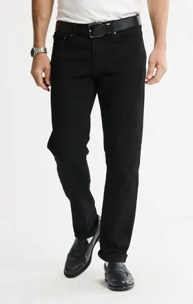 J.A.C.H.S. Relaxed Straight Fit 5-Pocket Denim Pants in Black at Nordstrom, Size 38