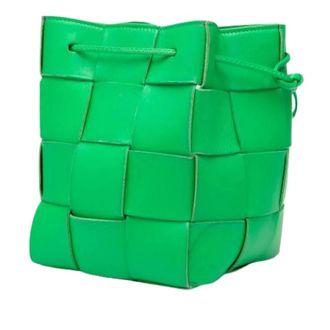 Bottega Veneta Bolsa de cubo de cuero Nappa tejido Pre-owned - Pre-owned - Mujer - Verde - ONE SIZE