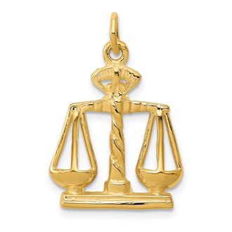 Diamond2Deal 14k Yellow Gold Scales Of Justice Charm Pendant