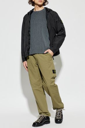 Stone Island Light Jacket With Hood, Mens, Black