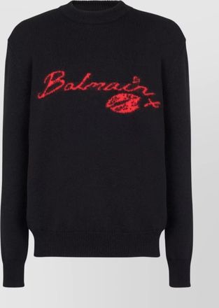 Balmain wool logo intarsia crewneck jumper