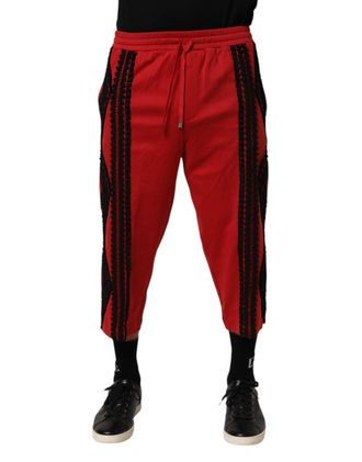 Dolce & Gabbana Mens Embroidered Cotton Joggers
