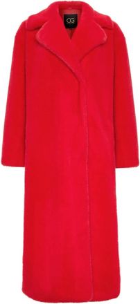 Cesare Gaspari Luxe Faux Fur Coat Freya - Rood - Dames - Jas met riem - Rood - XL - Polyester - Jassen