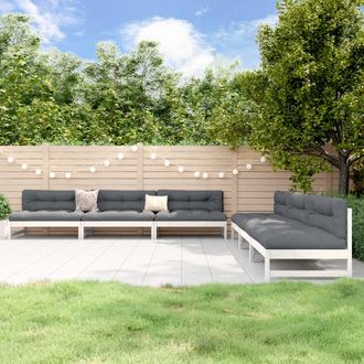 vidaXL Juego De Muebles De Jard&iacute;n 6 Piezas Madera Maciza Pino Blanco Vidaxl