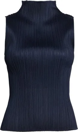 Pleats Please Issey Miyake New Colorful Basics 4 Pleated Sleeveless Top in Navy at Nordstrom, Size 3