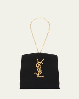 Saint Laurent Mini YSL Evening Wristlet in Satin