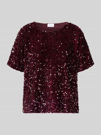 Vila Blusenshirt mit Paillettenbesatz Modell FAITH in Pflaume, Gr&ouml;&szlig;e M