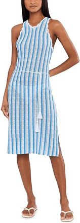 BECCA by Rebecca Virtue Beachy High Neck Crochet Lace Belter Dress Womens Swimwear Sky Blue : LG, Polyester/Rayon