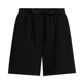 Dolce & Gabbana Fleece Shorts met DG-borduursel - Dames - Korte sportbroeken - Zwart - L - Katoen - Fitness