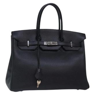 Herm&egrave;s Pre-owned Kelly 35 Hand Bag - Dames - Pre-owned - Zwart - Maat: ONE Size Leer