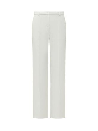 Pinko White Straight Flat Front Pants