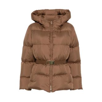 Max Mara MST Lana Donsjack - Dames - Jassen - Bruin - Maat: S Leer