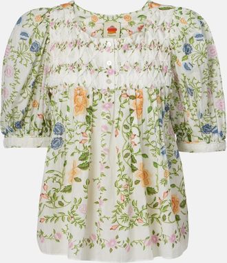 Farm Rio Blusa Folk in cotone con stampa