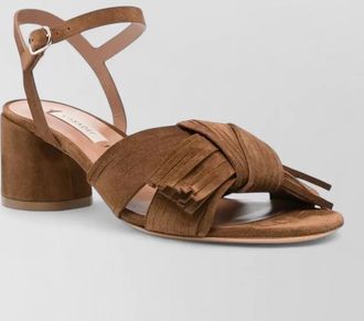 Casadei cleo ribbon sandals ankle strap fringe