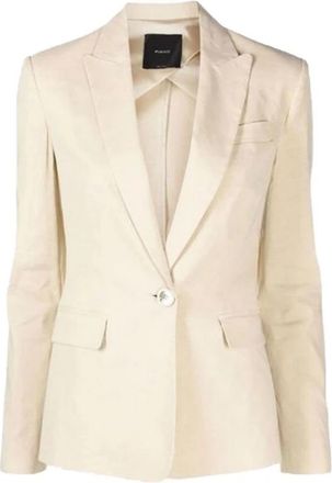Pinko Stijlvolle Blazer - Dames - Blazers - Beige - M - Wol - Jassen