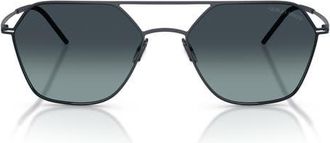 Armani 54mm Square Sunglasses in Matte Blue /Blue Gradient at Nordstrom