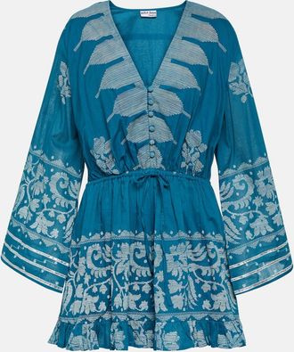 Juliet Dunn Dhaka printed cotton playsuit