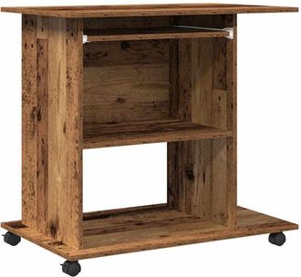 vidaXL Vidaxl - Scrivania da Computer Legno Antico 80x50x75cm Legno Multistrato