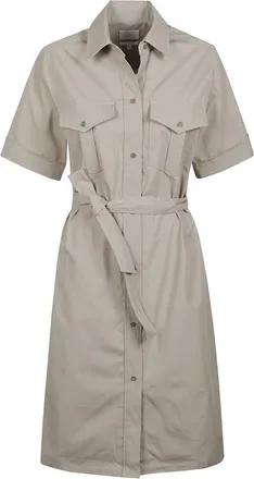 A.P.C. Sage Green Evys Buttoned Belted Midi Dress