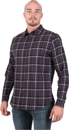 Vince Stijlvol Berkeley Plaid L/S Hemd - Heren - Casual Overhemden - Paars - 2XL - Overhemden