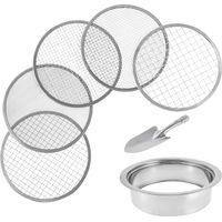 OEM Juego De Tamices De Jard&iacute;n, Tamiz De Tierra De Acero Inoxidable, 5 Tama&ntilde;os De Malla Diferentes (12 Mm/9 Mm/6 Mm/3 Mm/1 Mm), Se Puede Utilizar Para Tam