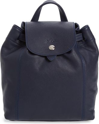 Longchamp Le Pliage Cuir Backpack in Navy at Nordstrom Rack
