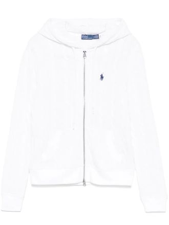 Polo Ralph Lauren cable-knit hooded cardigan - women - Cotton - M - White