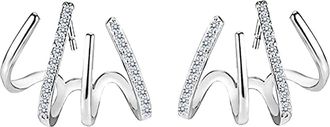 Generic Silver S925 Temperament Earrings Light Female Stud Retro Fashion Solid Hoop (Multicolor, One Size)