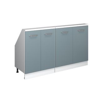 Vicco Armario De Cocina Para Techo Inclinado R-line, Azul-gris-blanco, 140 Cm Lote De 2, Vicco
