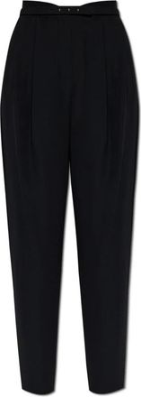 Emporio Armani Geklede broek met riem - Dames - Broeken - Zwart - XS - Leer - Broeken