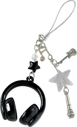 Generic Earphone Shape Keychain, Ins Style Music Mobile Phone Chain Charm, Pendant Keyring For Girl Women Gift Bag Decoration