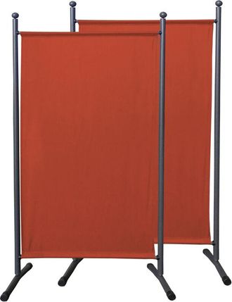 Quick-Star 2 St&uuml;ck Paravent 180 X 78 Cm Stoff Raumteiler Klein Stellwand Trennwand Balkon Sichtschutz Rotorange Ral 2001