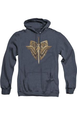 Gildan Wonder Woman Movie Sword Emblem Adult Heather Hoodie / Hooded Sweatshirt