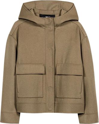 Luisa Cerano Doubleface Jas met Capuchon - Dames - Zomerjassen - Beige - S - Wol - Jassen