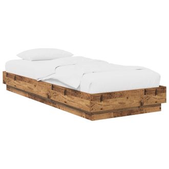 vidaXL Estructura De Cama De Suelo Madera Envejecida 80 X 200 Cm Vidaxl