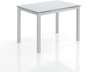 Oresteluchetta Oresteluchetta - Mesa Extensible De Cristal Templado Blanco Cm. Al.76 X L.110 X P.70