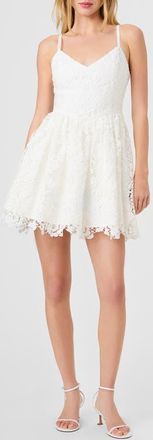 French Connection Structured Lace Minidress in Summer White at Nordstrom, Size 12
