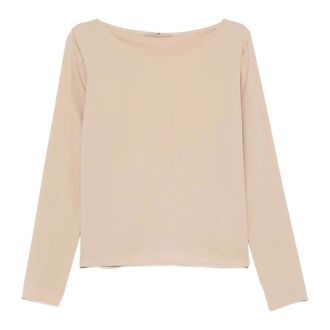 Ermanno Scervino Viscose Elastane Top - Dames - Ronde hals truien - Beige - M - Truien & Vesten