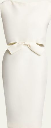 Balenciaga Sleeveless Bow Draped-Back Cutout Midi Dress